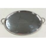 A good oval silver tray with reeded border. Birmingham.