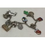 A small silver charm bracelet.