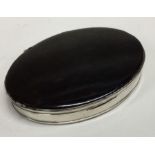 A good Georgian silver and tortoiseshell oval box