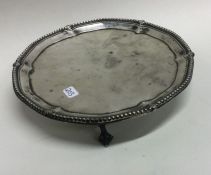 An 18th Century Georgian silver salver with beaded border. London 1758. By John Cormick.