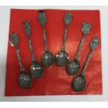 A set of six Continental silver spoons.