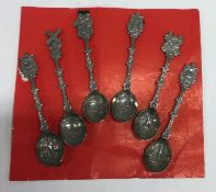 A set of six Continental silver spoons.