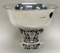 GEORG JENSEN: A good circular silver pedestal bowl of typical design. Numbered 179 to base.