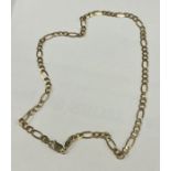 A 9 carat flat link necklace.