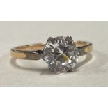 An unusual single stone ring in claw mount.