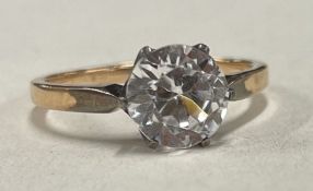 An unusual single stone ring in claw mount.