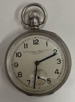 A good heavy gents silver pocket watch with silvered dial. By Goldsmiths & Silversmiths.