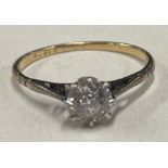 An Antique diamond mounted single stone ring in claw setting.
