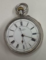 A good gents silver pocket watch with central dial. By William Wood.