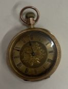 A 10 carat gold mounted fob watch.