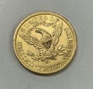 A USA Liberty head five dollar coin. Est. £400 - £
