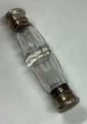 A silver and glass Victorian combination scent bottle. Apparently unmarked.