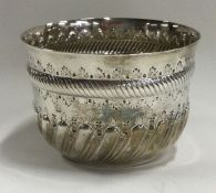 A Georgian style Victorian silver fluted bowl. London 1887. By John Aldwinckle & Thomas Slater.
