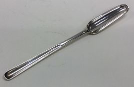 A crested George III silver marrow scoop. London