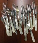 A good collection of silver plated and MOP servers etc.
