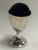 A silver pin cushion in the form of a cup. Birmingham 1909.