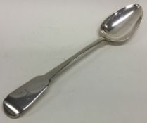 A large George III silver crested basting spoon. L