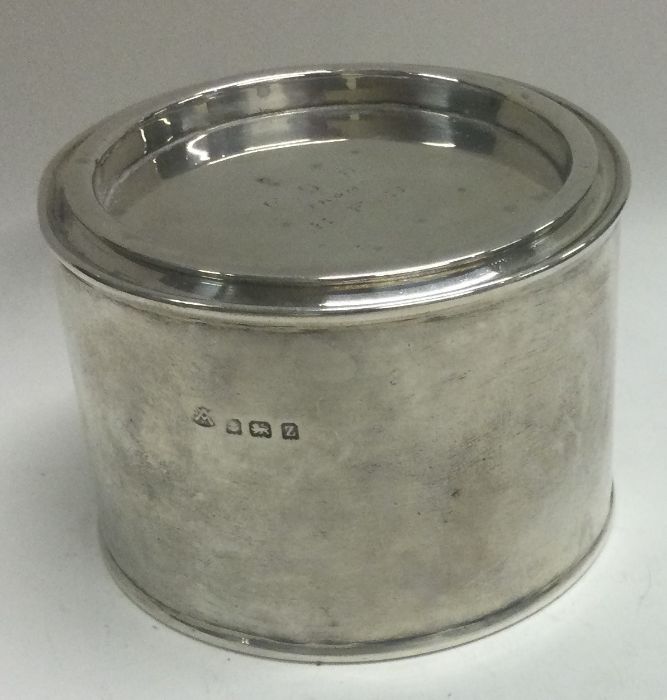 A silver paint tin. Birmingham 1924. By Adie Brothers.