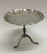 A large miniature silver table on three feet. Sheffield 1909. By Roberts & Belk.