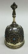 A rare French 19th Century silver gilt and blue stone table bell.