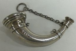 A Victorian silver vinaigrette in the form of a horn. London 1875. By Sampson Mordan.
