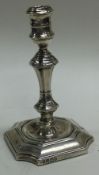 A novelty Victorian silver taperstick. Sheffield 1896. By Hawksworth, Eyre & Co.