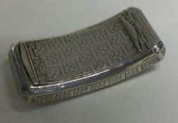 A heavy George III silver hinged snuff box. Makers' mark, lion and Georgian mark only. Circa 1800.