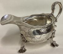 A fine and rare 18th Century George II silver sauce boat. London 1738? By Richard Pargeter.