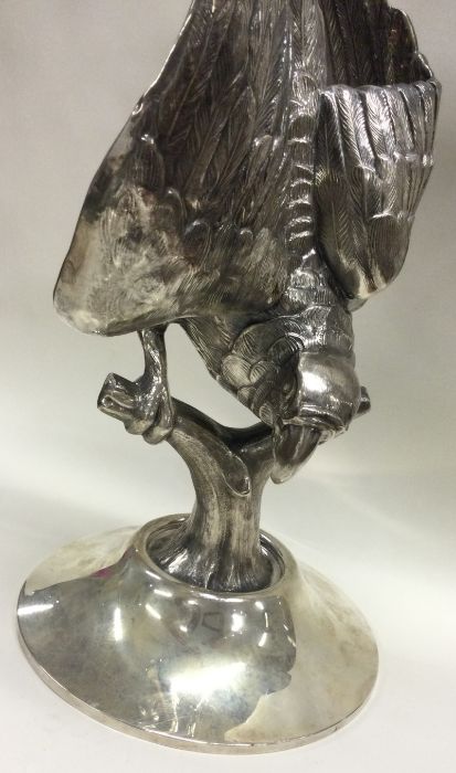 A large Continental naturalistic silver figure of a parrot bearing French import marks. - Image 2 of 3