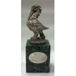 LESLIE GORDON DURBIN: A large silver figure of a pelican.