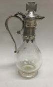 A Victorian silver mounted glass communion flagon. London 1888. By Buckley & Arthur Thomson.