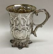 A Victorian silver mug of Gothic design. Sheffield 1851. By Samuel Roberts & Joseph Slater.