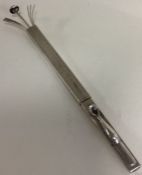 A rare silver swizzle stick. Birmingham 1938. By SLD.