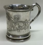 A Victorian engraved silver christening mug. London 1846.