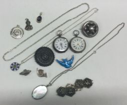 A collection of silver costume jewellery.