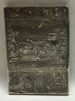 A double sided William IV silver castle top card case.