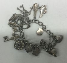 A novelty silver charm bracelet.