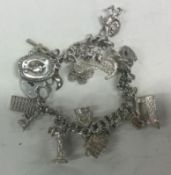 A novelty silver charm bracelet.
