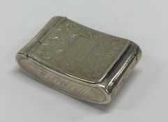 A George III silver hinged bright-cut snuff box. Birmingham 1812.