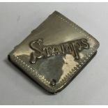 A novelty silver stamp case. Marked to interior.