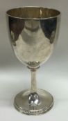 A heavy Chinese silver goblet. Marked to base.
