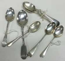 A group of eight various silver teaspoons. Various dates and makers.