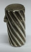 A novelty Victorian silver scent bottle of spiral design. London 1896.