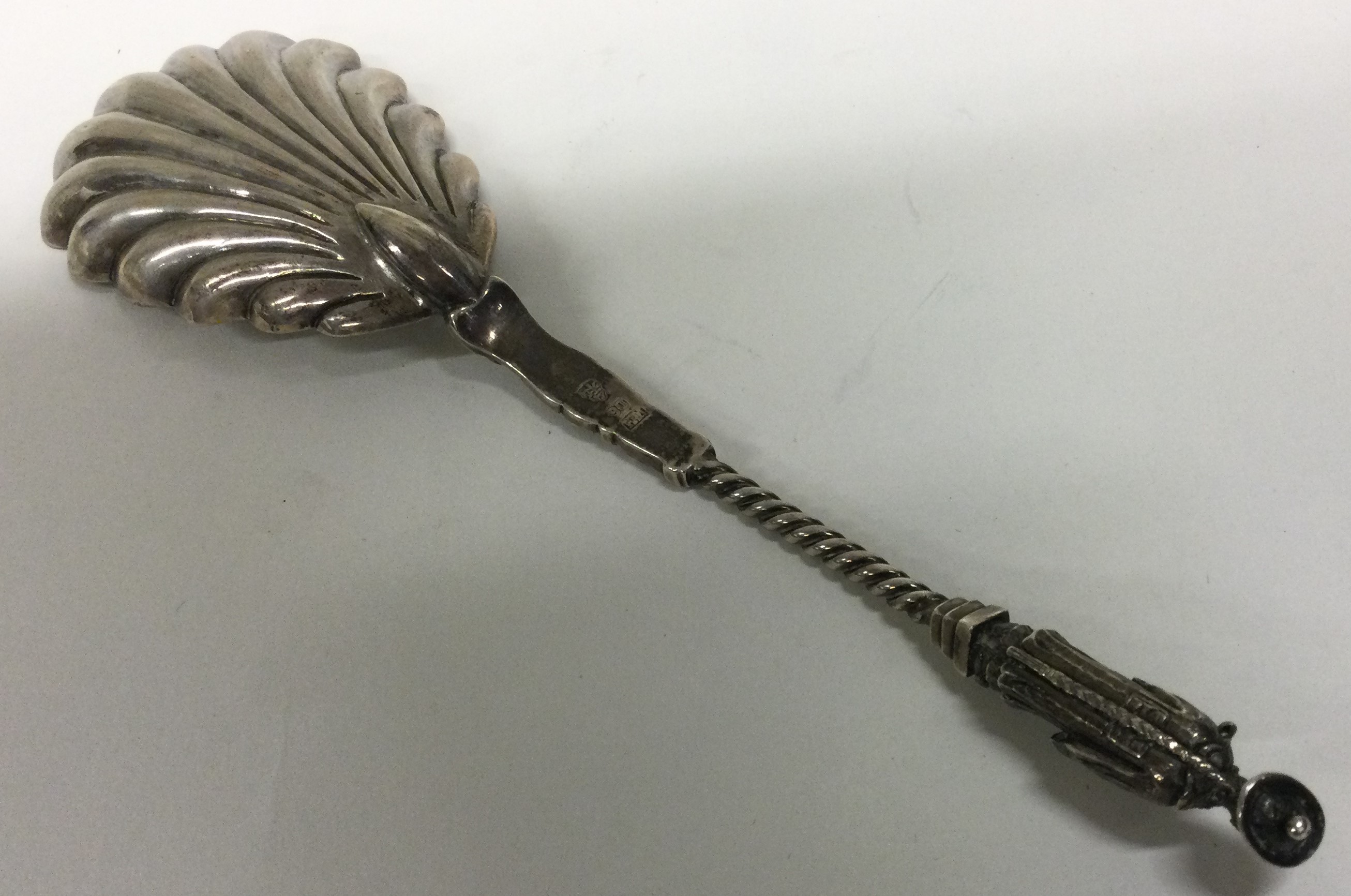 WANG HING: A 19th Century Chinese export silver spoon with Emperor decoration. - Image 2 of 2