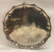 A good Georgian silver salver with crested armorial. London 1759. By IC.