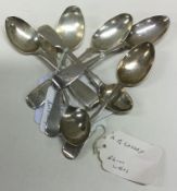 A good collection of silver fiddle pattern teaspoons. London.