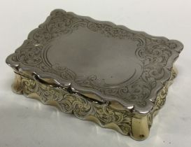 A heavy Victorian parcel silver gilt snuff box. Birmingham 1857. By Hilliard & Thomason.