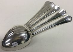 A set of five silver OE pattern table spoons. Sheffield 1936.