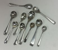 A bag containing silver salt spoons.