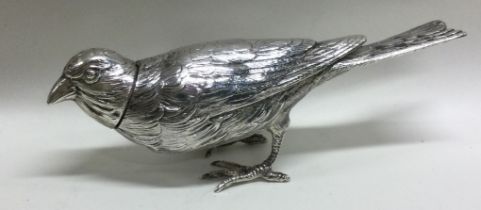 A novelty silver pepper in the form of a bird. Sheffield 1901.